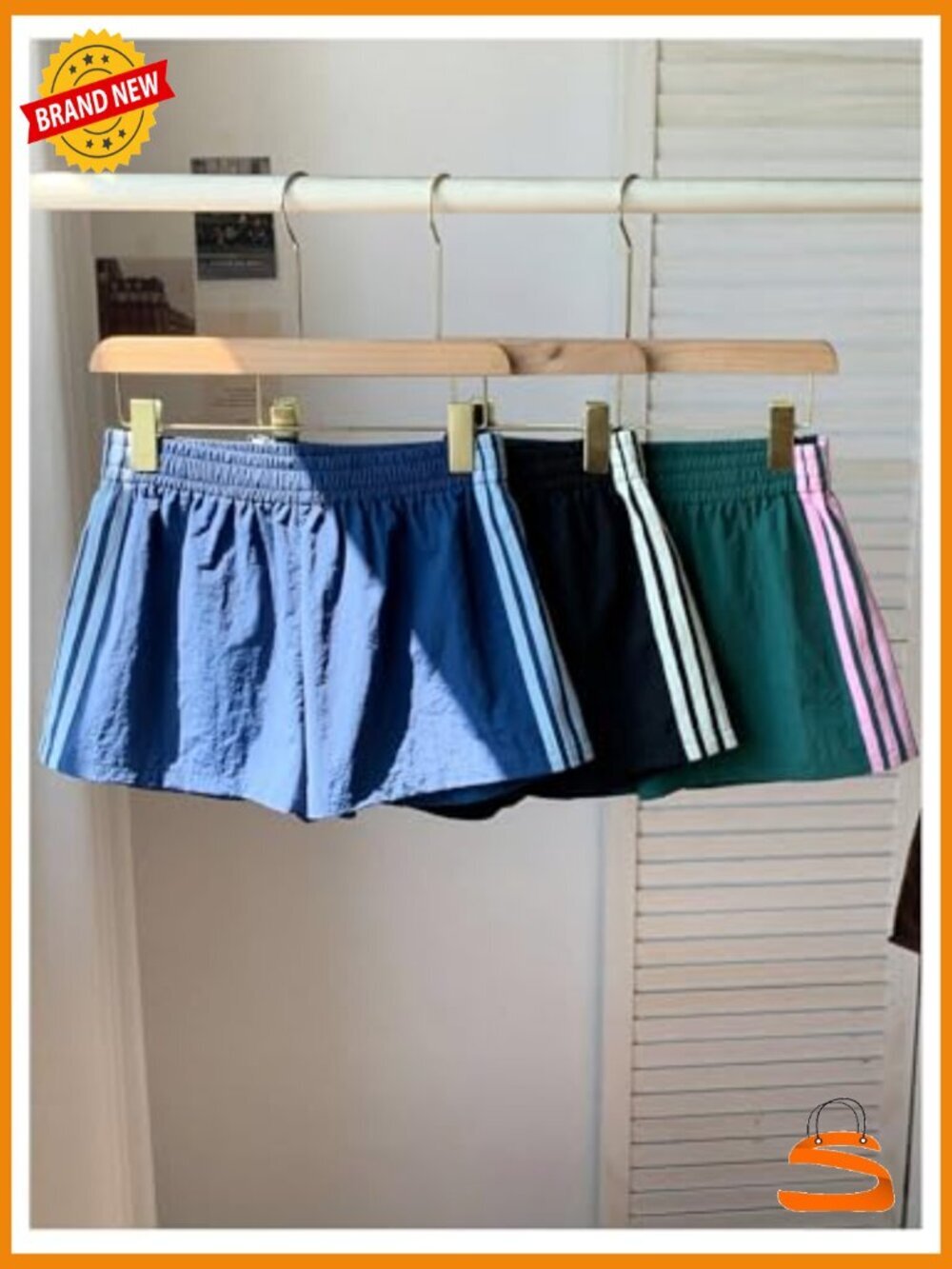3 Pack Striped Track Shorts Y2k Elastic Waist Sports Sweat Shorts - Picture 3 of 5